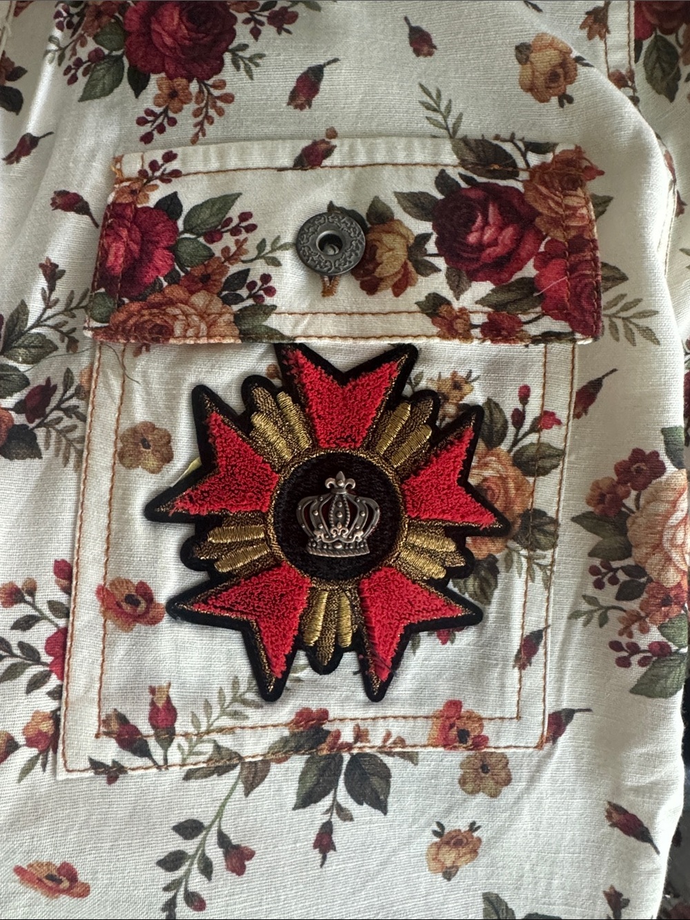 Aratta Cara Delvigne Coat-Floral Quilted Duster Coat / Jacket - Picture 7 of 10